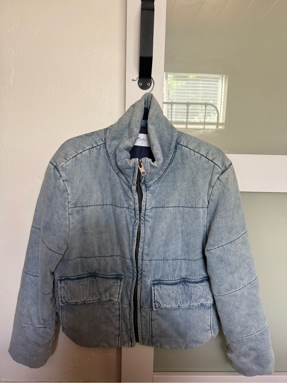 KanCan Light Blue Denim Puffer Jacket